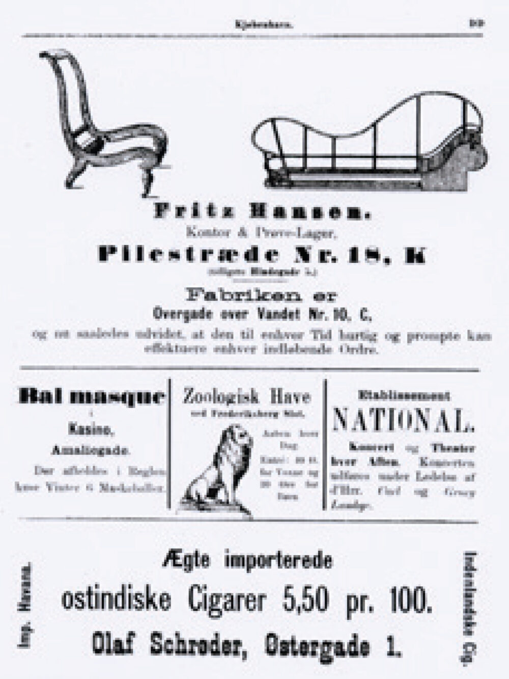 Fritz Hansen Werbung, 1890